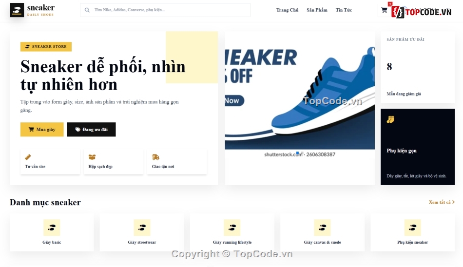 website,web bán giày,web bán phụ kiện